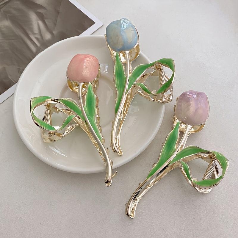Tulip Large Grip Clip Updo Hairpin Leaf Hair Clip