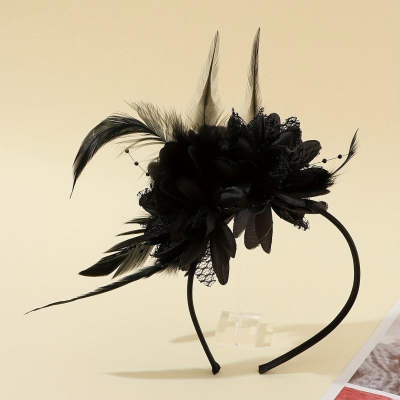 Faux Feather Fascinator Cocktail Hair Band Flapper Hair Band Hair Accessories