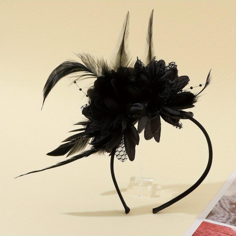 Faux Feather Fascinator Cocktail Hair Band Flapper Hair Band Hair Accessories