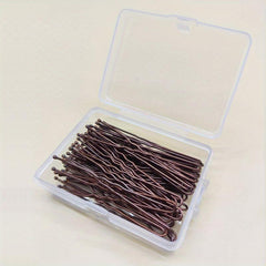 50pcs U Shaped Hair Pins Bobby Pins with Storage Box for Women Lady Girls