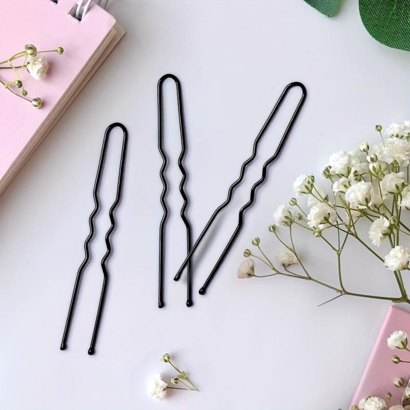 50pcs U Shaped Hair Pins Bobby Pins with Storage Box for Women Lady Girls