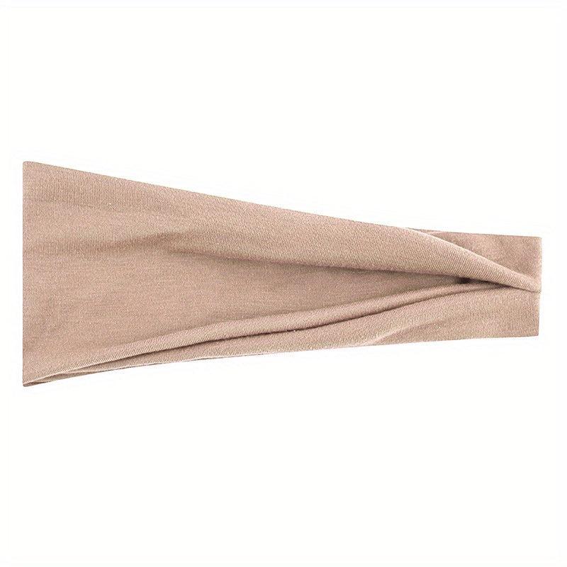 Solid Stretchy Headband Wide Brimmed Head Hoop Elastic Headdress For Women