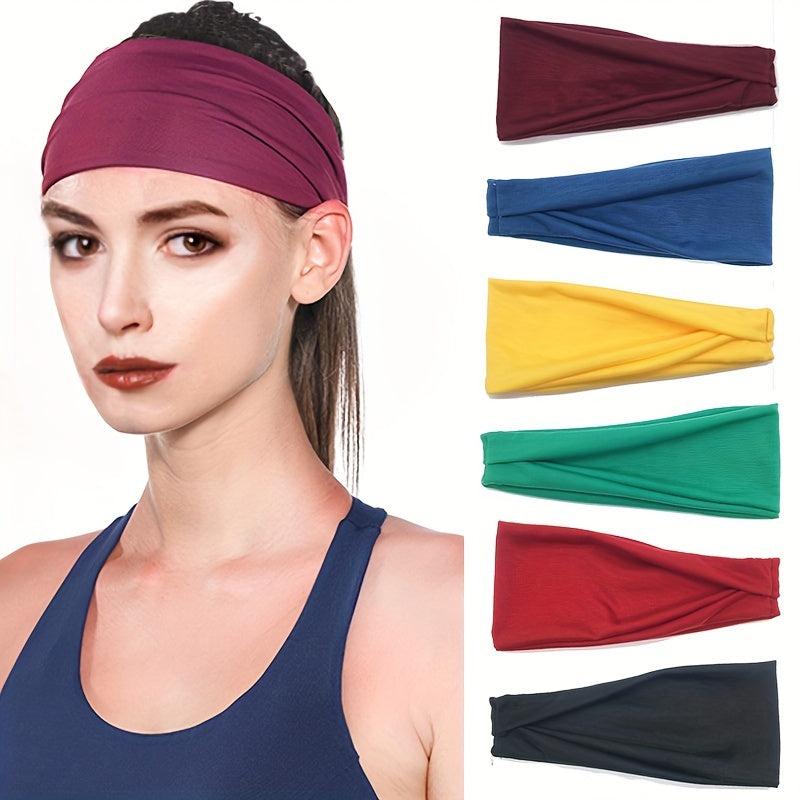 Solid Stretchy Headband Wide Brimmed Head Hoop Elastic Headdress For Women