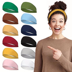 Solid Stretchy Headband Wide Brimmed Head Hoop Elastic Headdress For Women