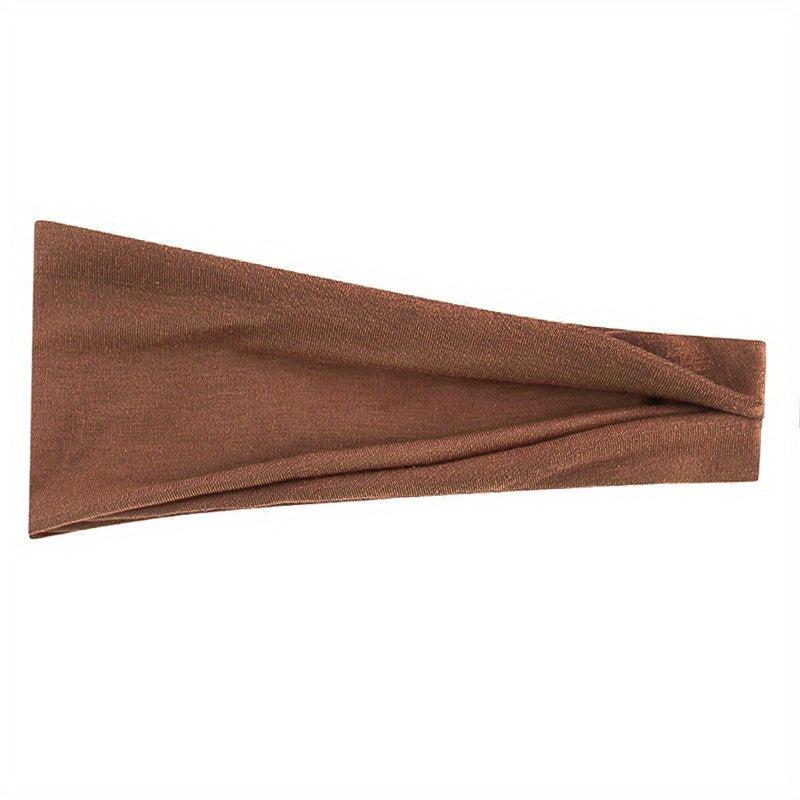 Solid Stretchy Headband Wide Brimmed Head Hoop Elastic Headdress For Women
