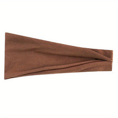 Solid Stretchy Headband Wide Brimmed Head Hoop Elastic Headdress For Women