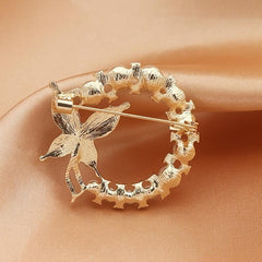 Zircon Pearl Butterfly Brooch Ladies Corsage