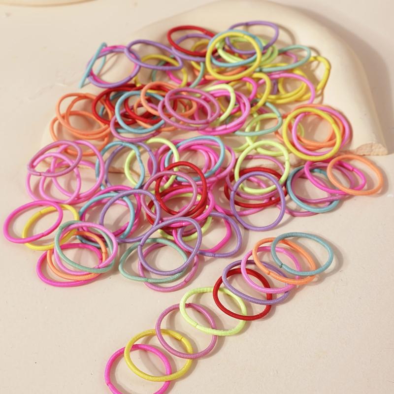 100pcs Colorful Hair Rubber Bands Elastic Band Ponytail Braid Holder