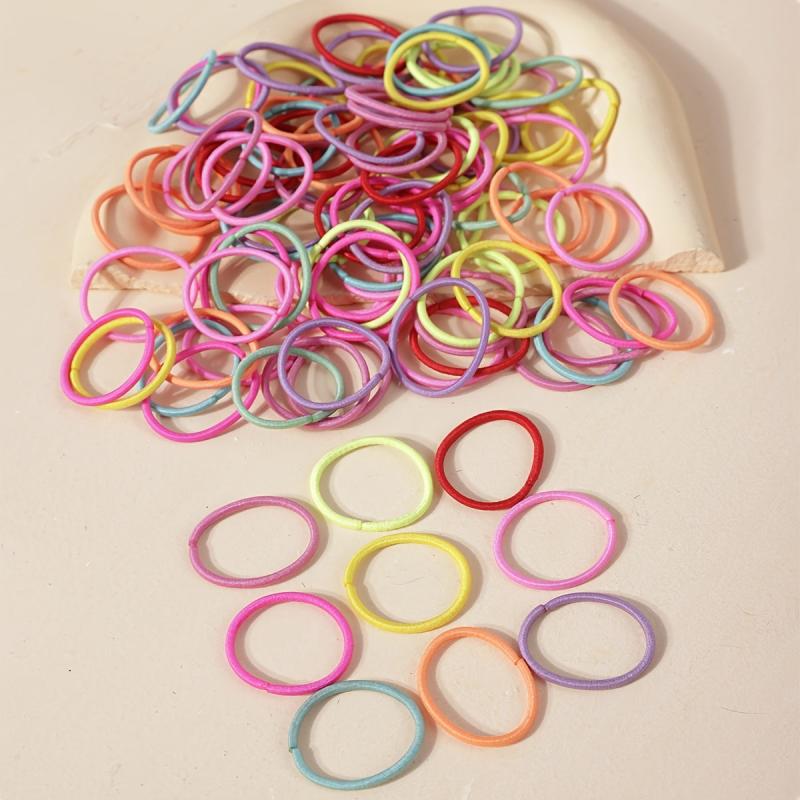 100pcs Colorful Hair Rubber Bands Elastic Band Ponytail Braid Holder