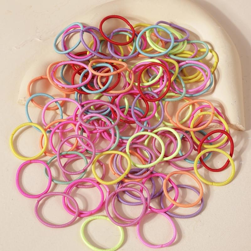 100pcs Colorful Hair Rubber Bands Elastic Band Ponytail Braid Holder