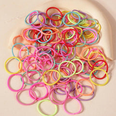 100pcs Colorful Hair Rubber Bands Elastic Band Ponytail Braid Holder