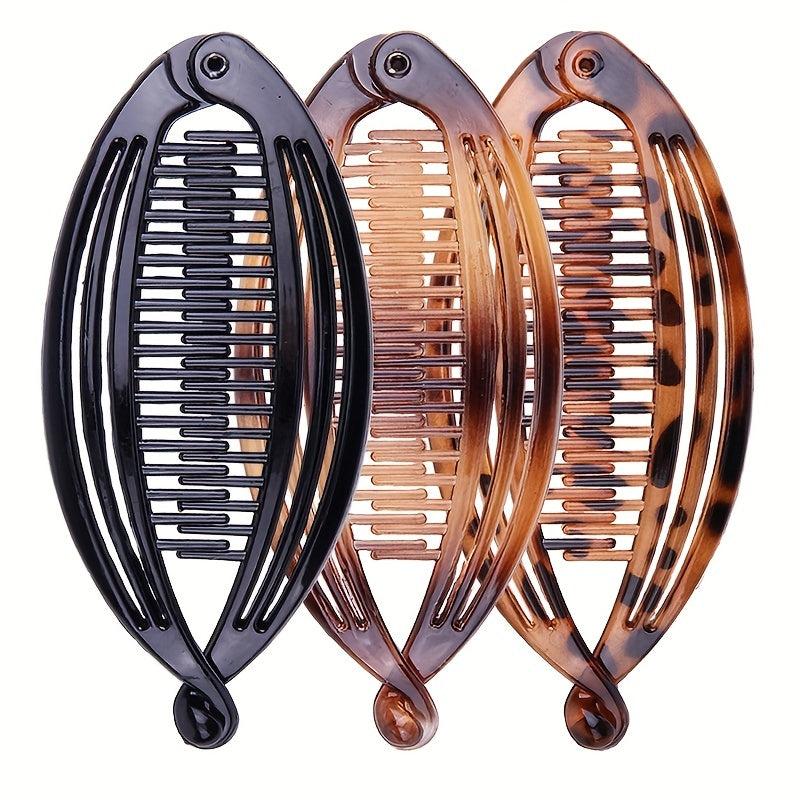 3pcs Resin Vintage Hair Claw Banana Clip