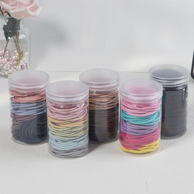 100pcs Colorful Hair Tie Braided Ponytail Decorative Stretch Elastic Bands