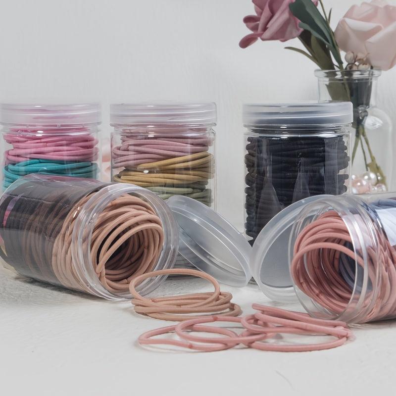 100pcs Colorful Hair Tie Braided Ponytail Decorative Stretch Elastic Bands