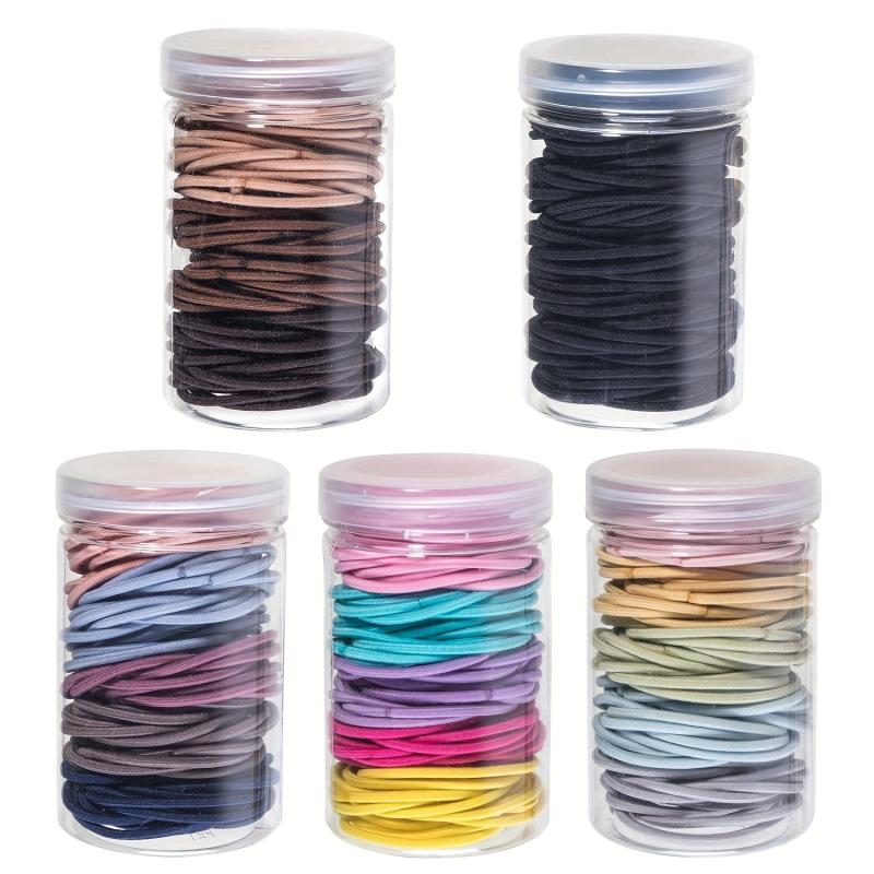 100pcs Colorful Hair Tie Braided Ponytail Decorative Stretch Elastic Bands