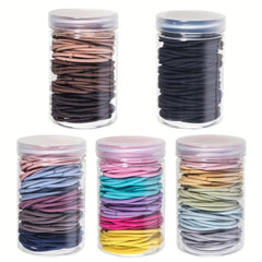 100pcs Colorful Hair Tie Braided Ponytail Decorative Stretch Elastic Bands