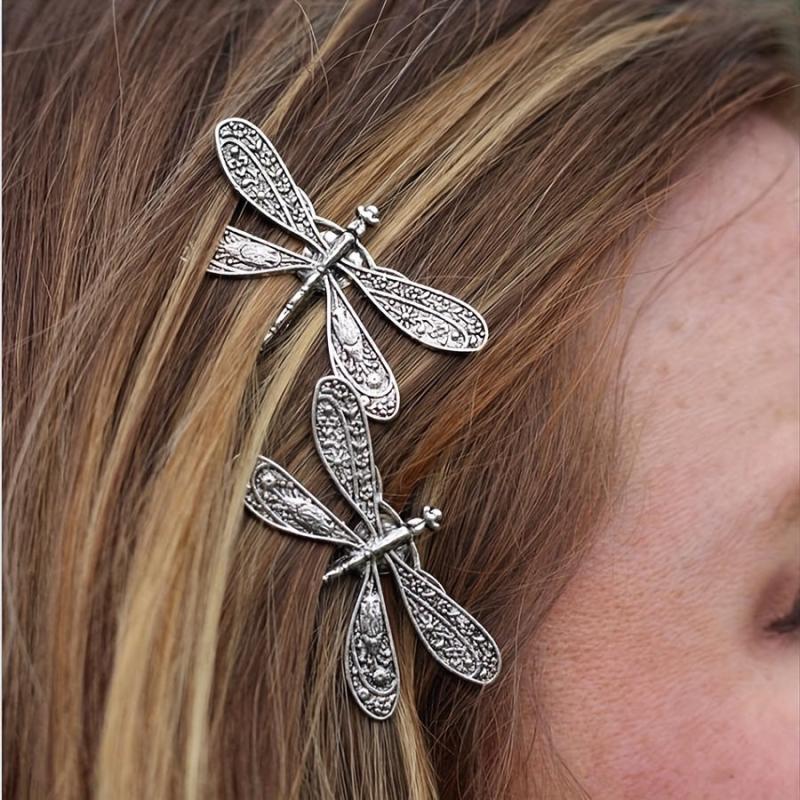 Metal Dragonfly Hair Clip Non-slip Side Clip Vintage Hair Accessories
