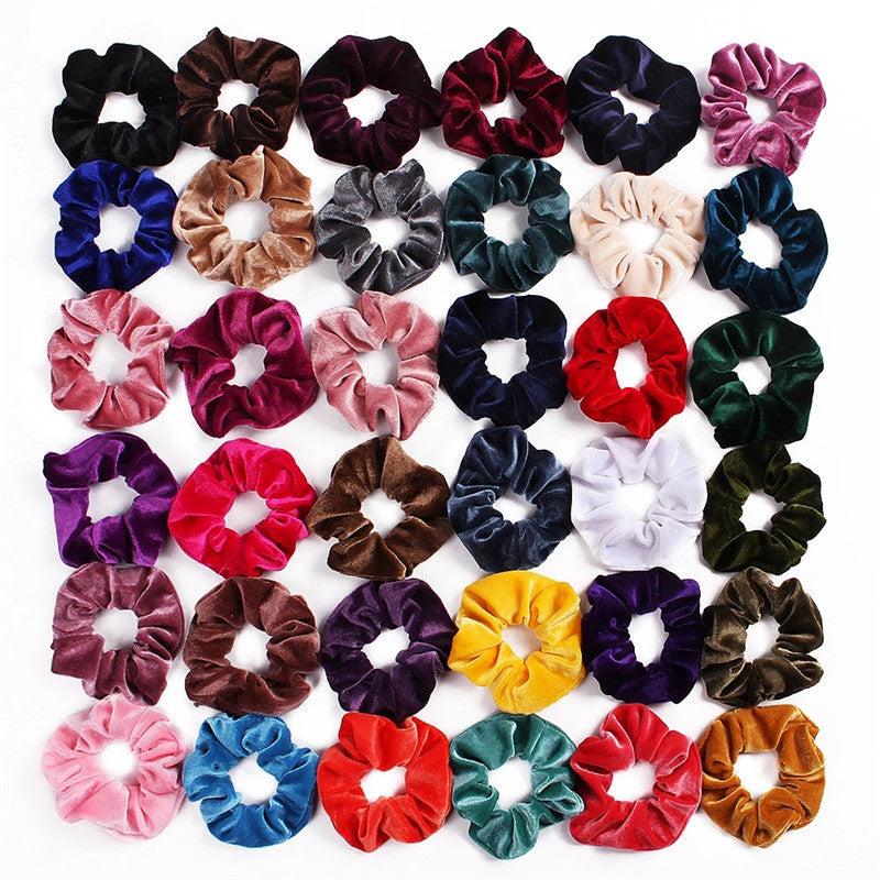 10pcs Velvet Scrunchie Hair Tie For Girls Women Hair Accessories