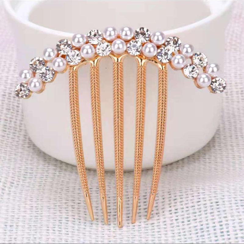 Rhinestone Faux Pearl Crystal Hair Comb Wedding Bridal Hairpin Hair Ornaments