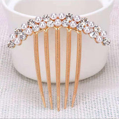 Rhinestone Faux Pearl Crystal Hair Comb Wedding Bridal Hairpin Hair Ornaments