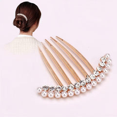 Rhinestone Faux Pearl Crystal Hair Comb Wedding Bridal Hairpin Hair Ornaments