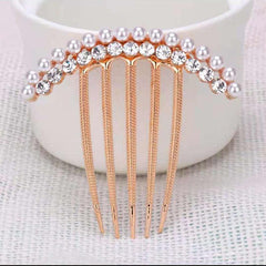 Rhinestone Faux Pearl Crystal Hair Comb Wedding Bridal Hairpin Hair Ornaments