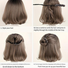 Flower Deft Bun Hair Bun Maker Ponytail Holder Elastic Hair Accessories