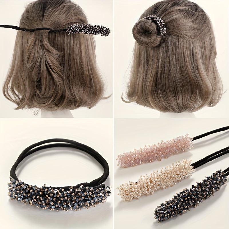 Flower Deft Bun Hair Bun Maker Ponytail Holder Elastic Hair Accessories