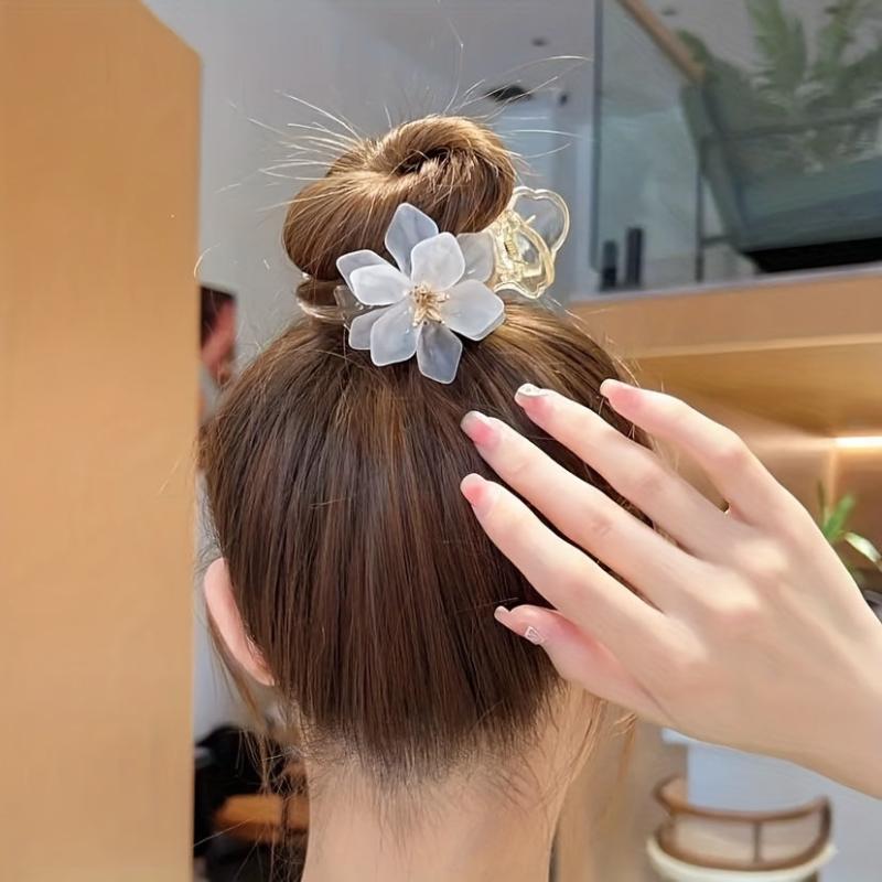Transparent Flower Bun Hair Clip for Women