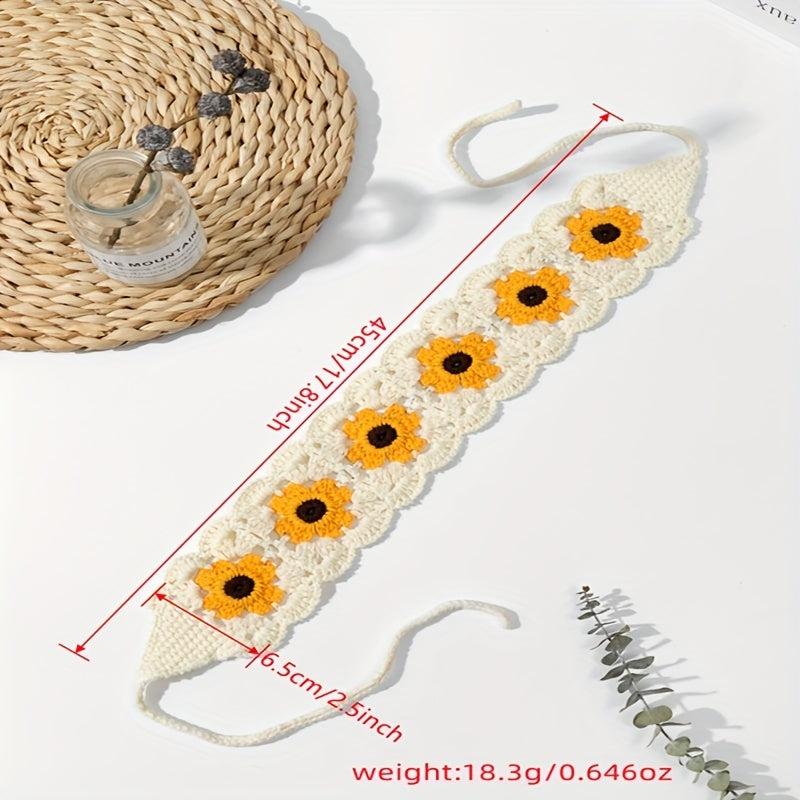 Floral Crochet Hair Band Fashion Headband for Women Girls