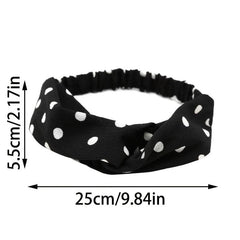 Polka Dotted Twisted Fabric Headband Boho Hair Scarf 1pc