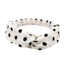 Polka Dotted Twisted Fabric Headband Boho Hair Scarf 1pc