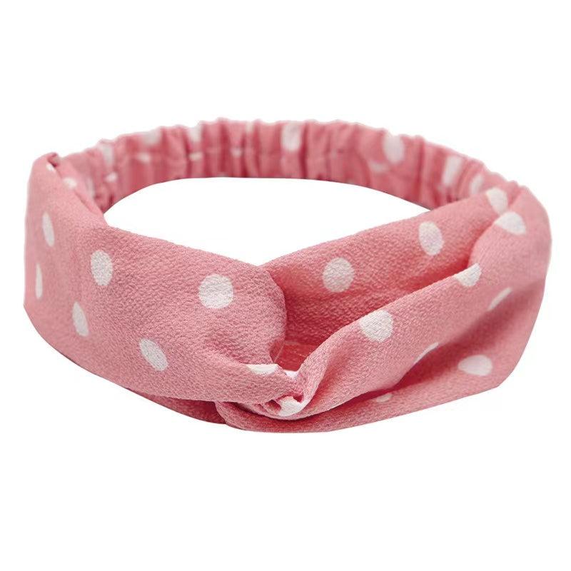 Polka Dotted Twisted Fabric Headband Boho Hair Scarf 1pc