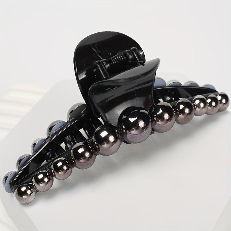 Faux Pearl Hair Claw Clip Back Of Head Updo Hair Shark Claw For Women