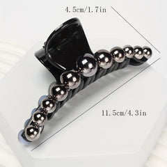 Faux Pearl Hair Claw Clip Back Of Head Updo Hair Shark Claw For Women