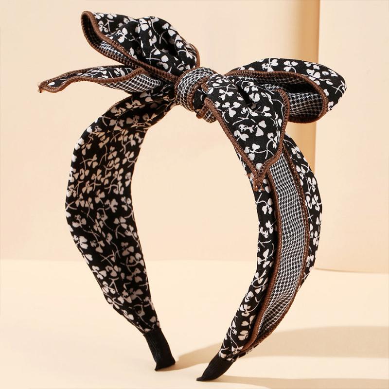 Wide Pu Leather Bow Headband for Women and Girls