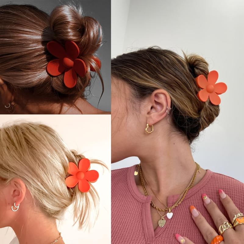 6pcs Flower Hair Claw Clip Boho Matte Accessory