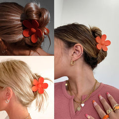 6pcs Flower Hair Claw Clip Boho Matte Accessory
