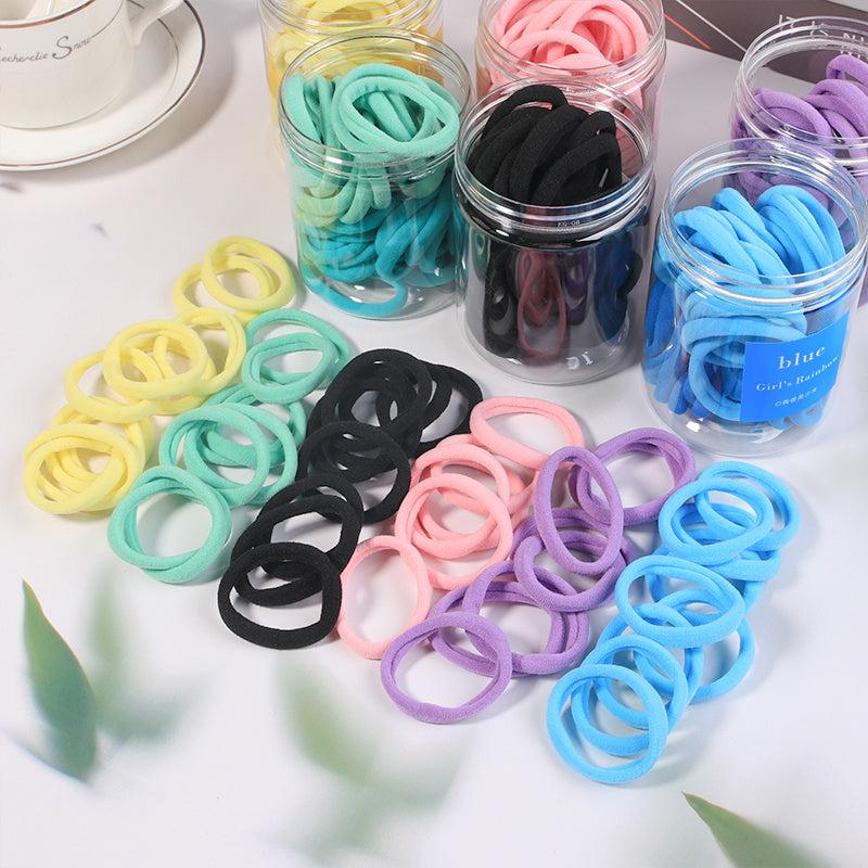50 Pcs Seamless Hair Ties for Girls - Soft Hair Elastics for Thick Thin Hair