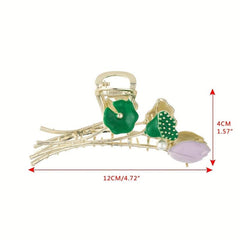 Sunflower Tulip Hair Claw Clip Golden Metal Strong Hold Grip