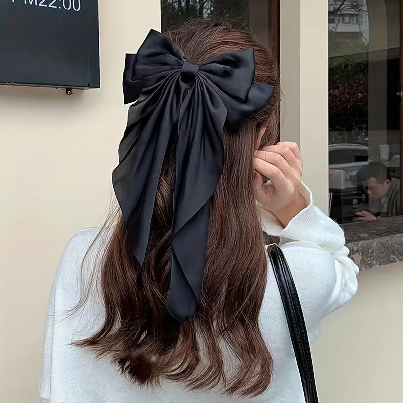 Huge Bow Hair Clip Long Streamer Duck Billed Clip Sweet Hair Accessory