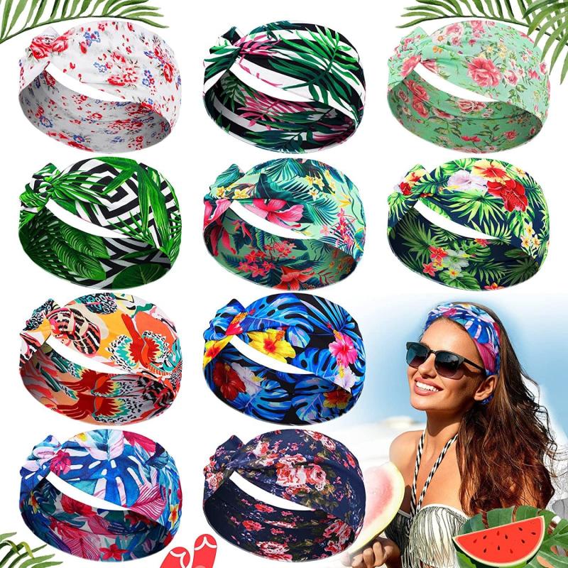 Boho Knotted Headband Floral Vintage Head Wrap