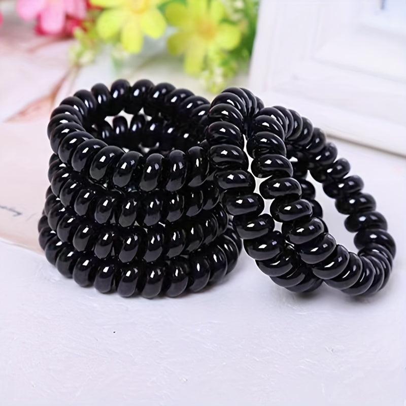 Spiral Hair Tie Waterproof Elastic Ponytail Holder Hair Accessories