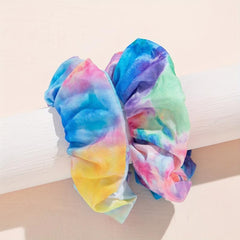4pcs Bohemian Tie Dye Hair Scrunchies Soft Fabric Retro Scrunchie Hair Tie