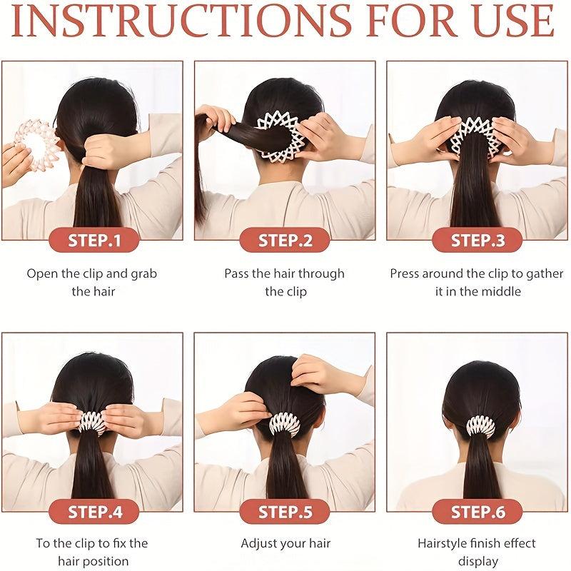 Stretchy Hair Claw Frosted Bird Nest Shape Ponytail Clip