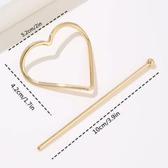 Heart Decor Hairpin Metal Chignon Hair Accessories For Women