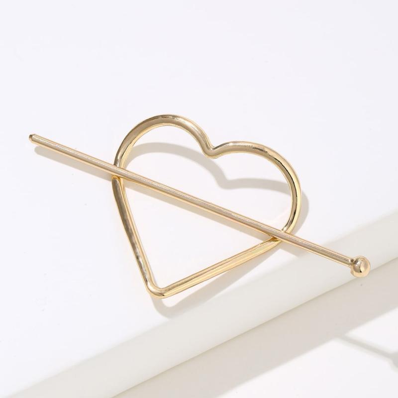 Heart Decor Hairpin Metal Chignon Hair Accessories For Women