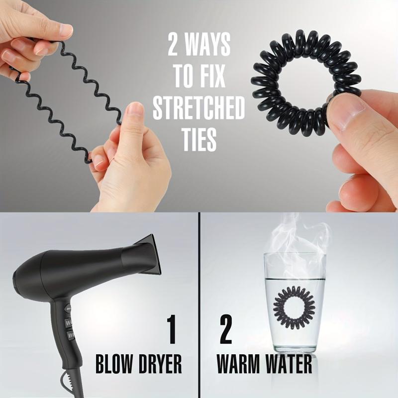 20 PCS Spiral Hair Tie High Elasticity No Damage To Hair