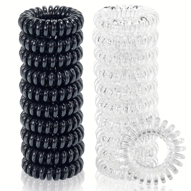 20 PCS Spiral Hair Tie High Elasticity No Damage To Hair