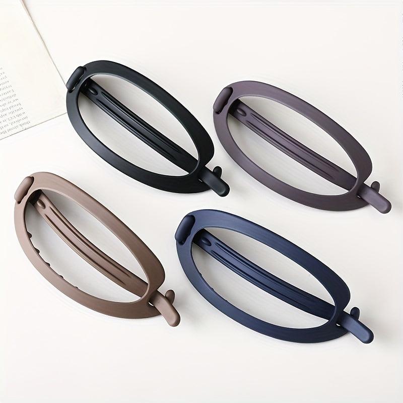 4pcs Hollow Ellipse Barrette Hair Clip for Women Girls